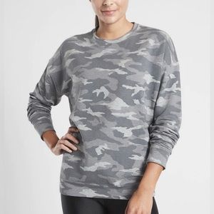 Athleta Pure Lux Camo Gray Sweatshirt Size Medium Tall